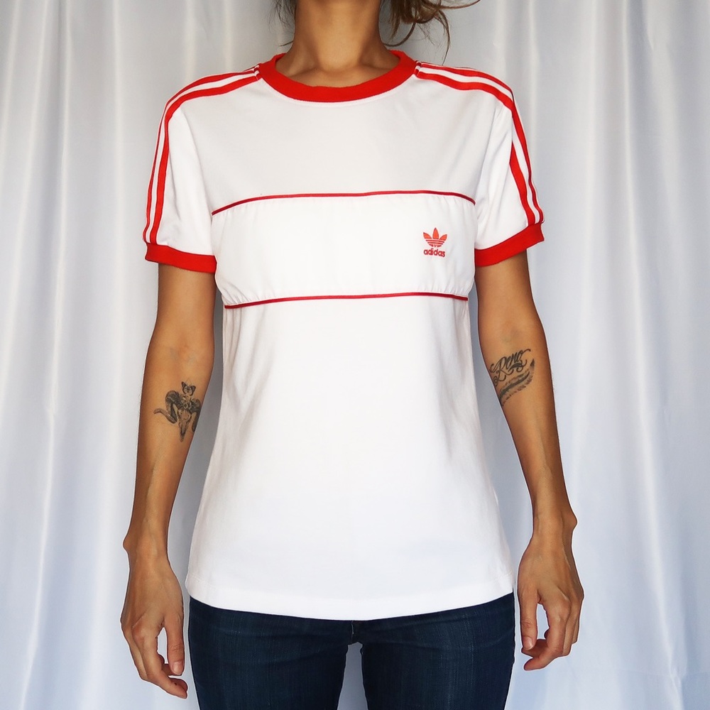 Adidas Black & White 3-Stripes Ringer T-Shirt